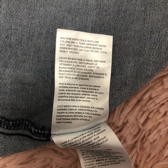 Bebe Dress Denim Sleeveless Mini Size 10 Blue Cutout V-Back - Picture 14 of 15